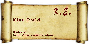 Kiss Évald névjegykártya